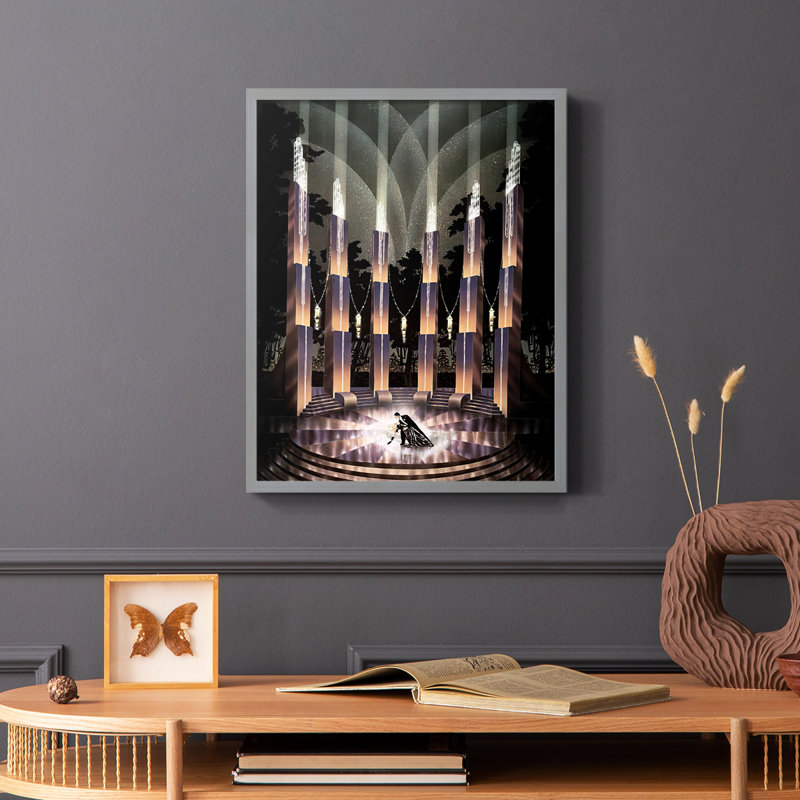 Reproduction encadrée Nocturne - bois massif, Gris, H 10 po x l 8 po