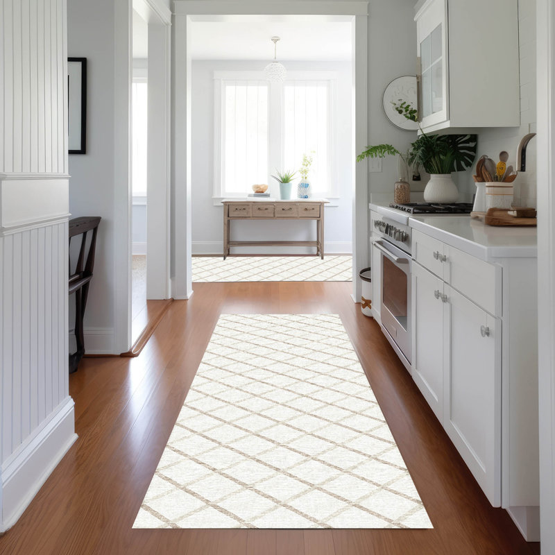 Tapis intérieur / extérieur Loreen avec envers antidérapant, Tapis de couloir 2 pi 3 po x 7 pi 6 po