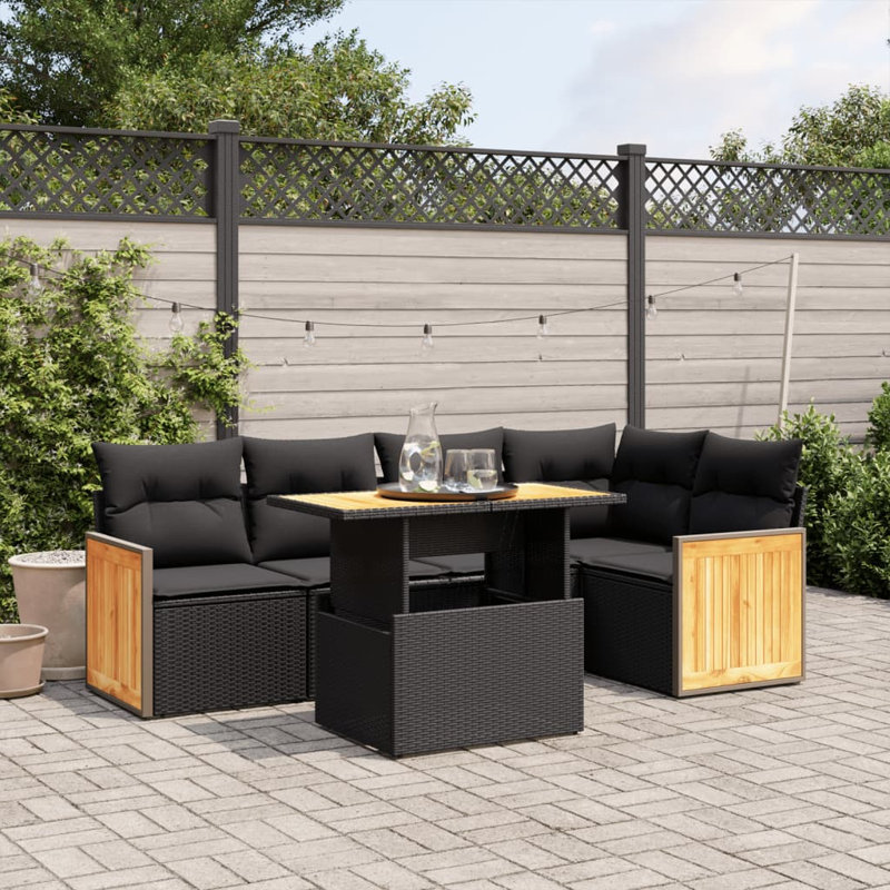 Ensemble de canapé de jardin Vidaxl, Noir