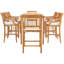Ensemble de bar bistro rectangulaire en bois de teck 7 pièces 63 po 7 pièces avec 2 tabourets avec accoudoirs et 4 tabourets de bar