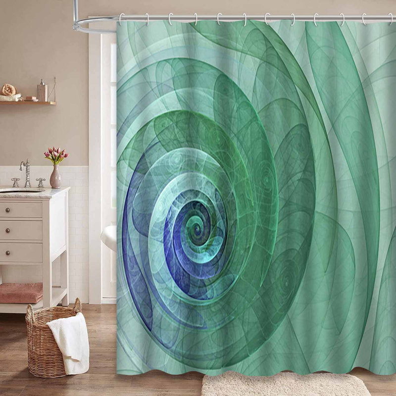Rideau de douche bleu imperméable, rideaux de douche pour la salle de bain avec 12 crochets, L 72 po x l 78 po