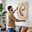 Twin Koi Dance Japandi - Wrapped Canvas-1291499070-1291499049