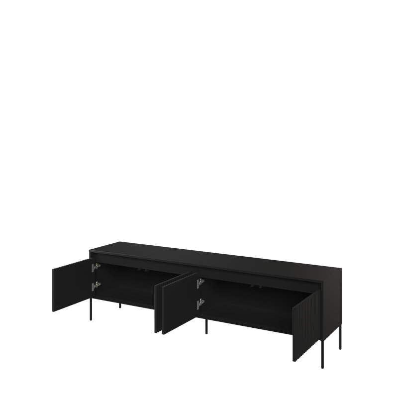 Alterizio Unfinished TV Stand, Black/Black, 193cm W