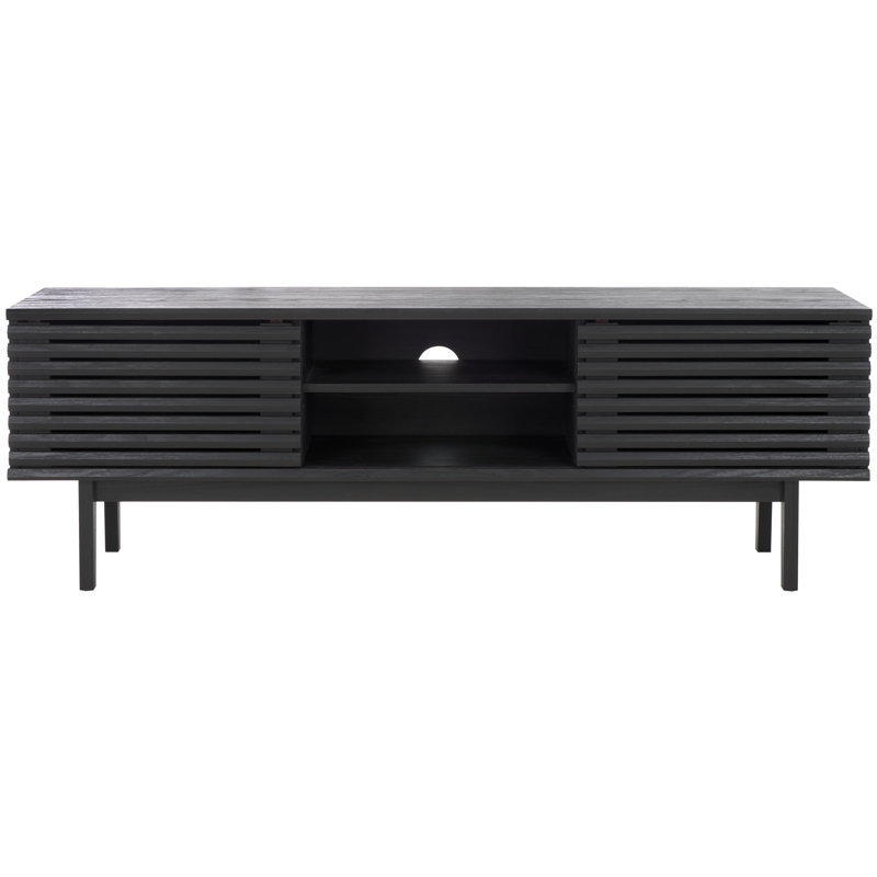 Cathee 59'' W One-Piece Storage TV Stand, Black