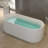 TQP-BA-23S13-67 67" x 30" Freestanding Soaking Solid Surface Bathtub with Drain
