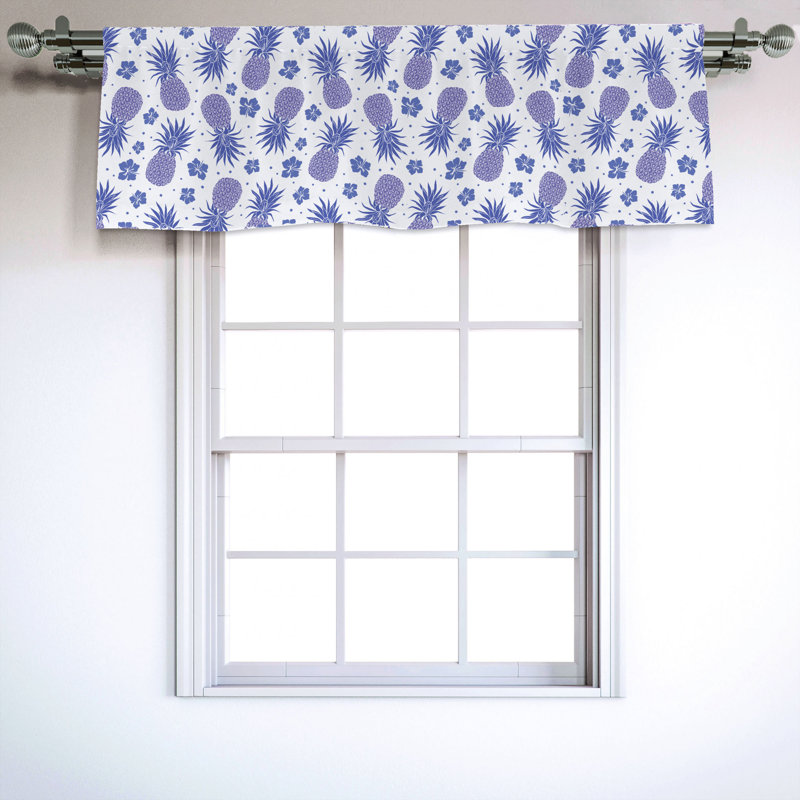 Sateen Floral Ruffled Window Valance