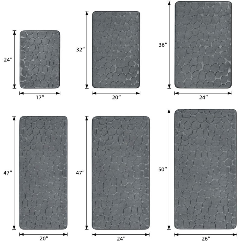 Tapis pour salle de bain Karun, Gris foncé