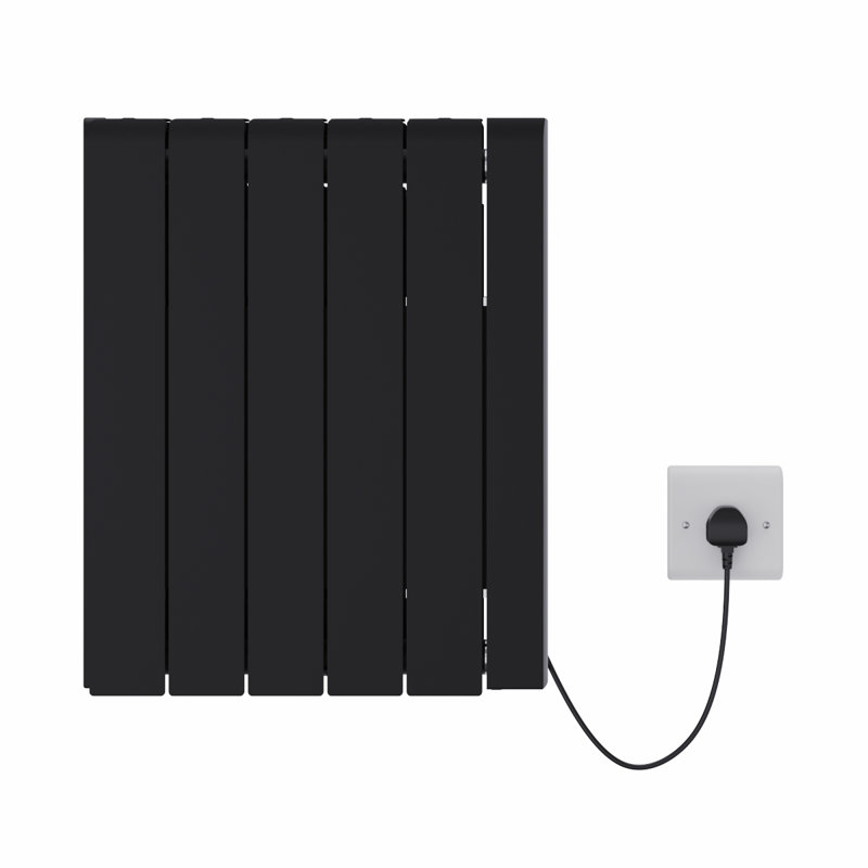 Ebern Designs Rowanne Electric Wall Mounted Space Heater, 57cm H x 53.5cm W x 9cm D, 6.52A, Black