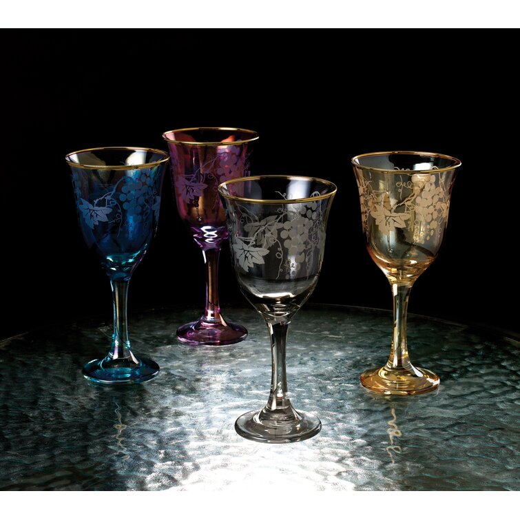 Murano Turquoise Wine Glass, Set of 2