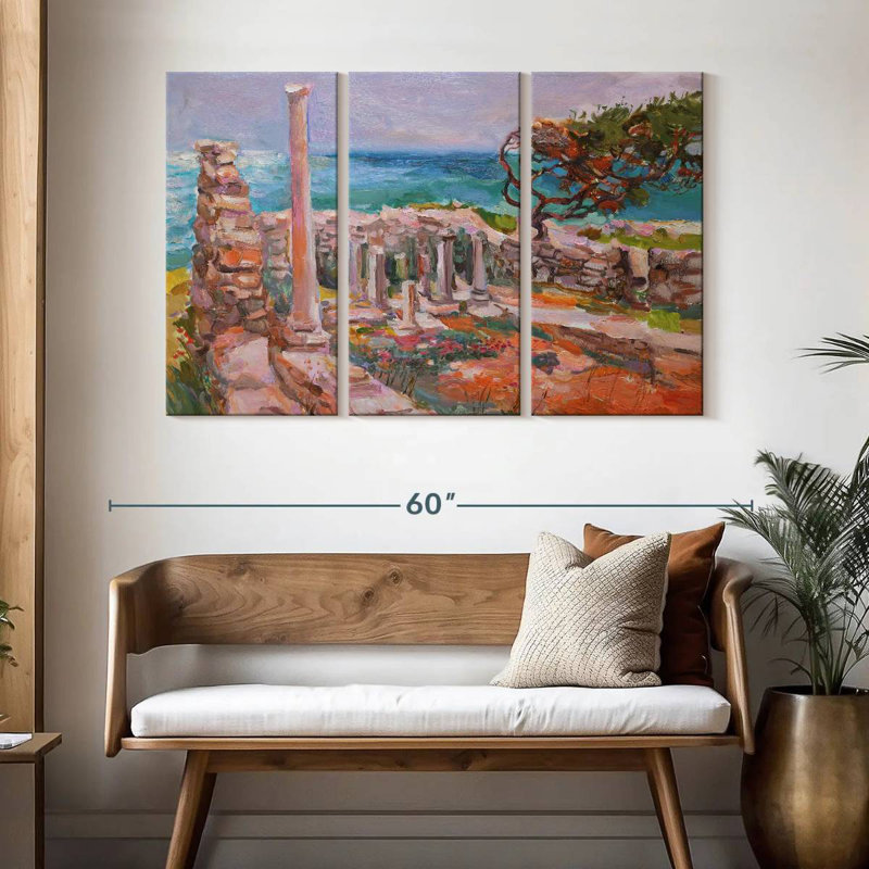 Lilie Aegean Sea Columns, 32" H x 50" W