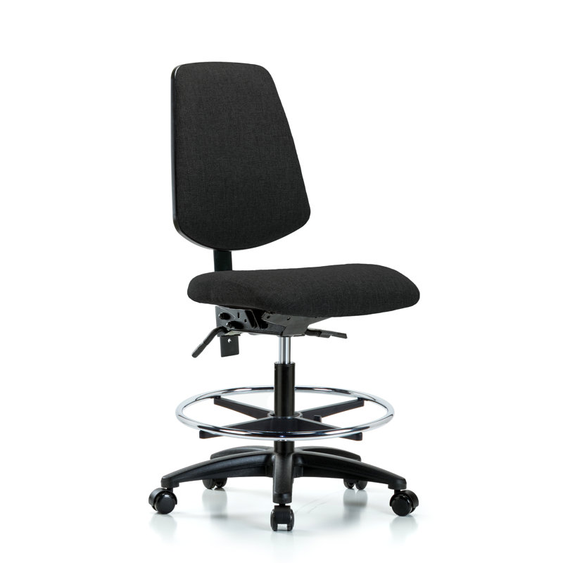 Marlee Drafting Chair, Black, Glides, Included