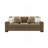 Brown Suede Fabric Sofa W/4 Pillows