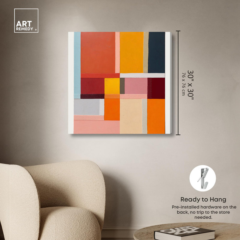 «Vibrant Repose III», reproduction d'art sur toile par Art Remedy, H 30 po x l 30 po, Toile tendue avec châssis
