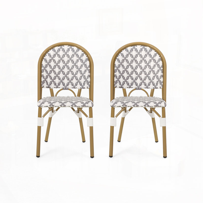 Chaise d'extérieur PE Ratten, Blanc gris