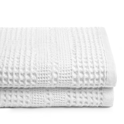 Waffle Bath Towel Set of 2 – Super Absorbent 100% Natural Cotton, Quick-Drying, Classic Style
