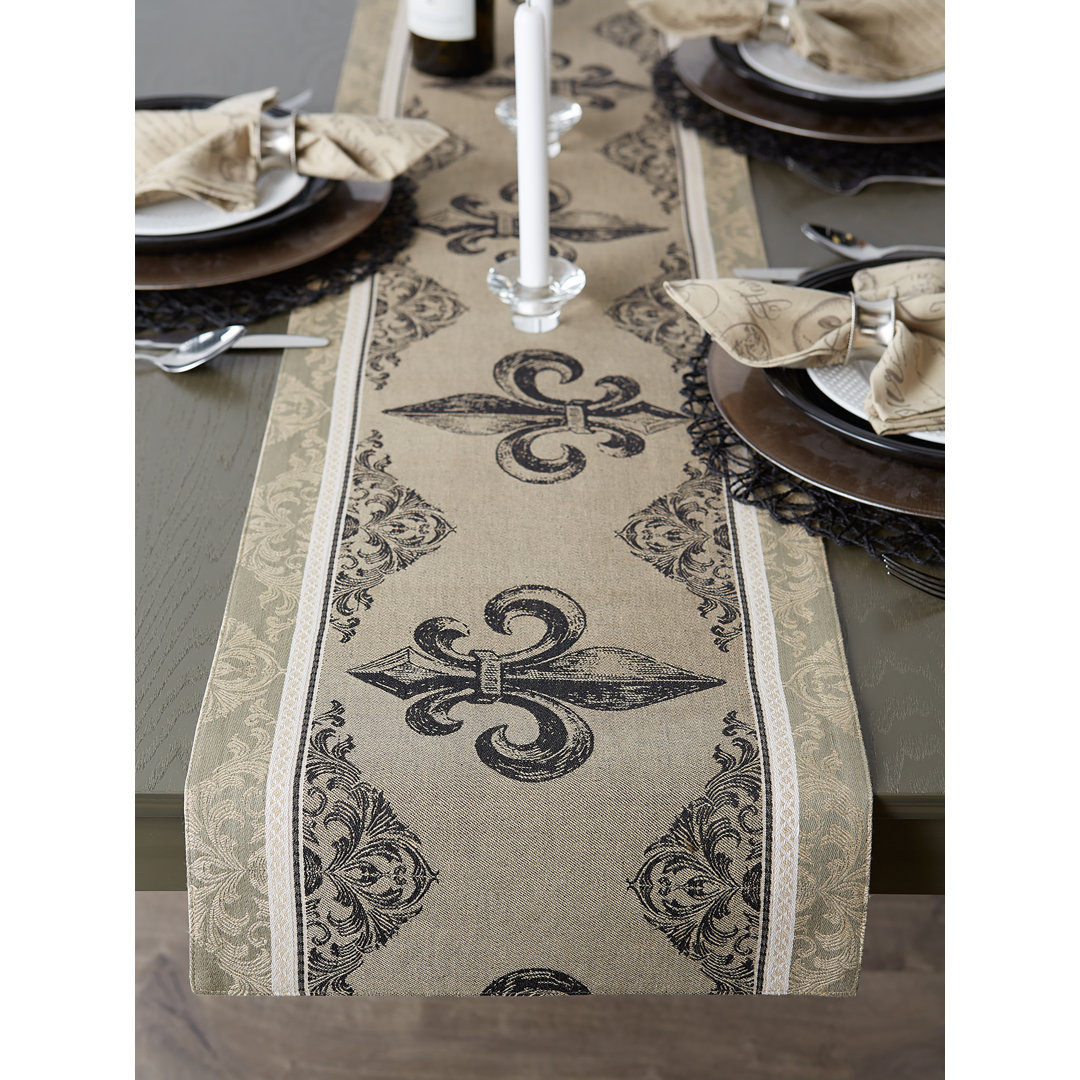 Johanson Damask 100% Cotton Table Runner Fleur De Lis Living