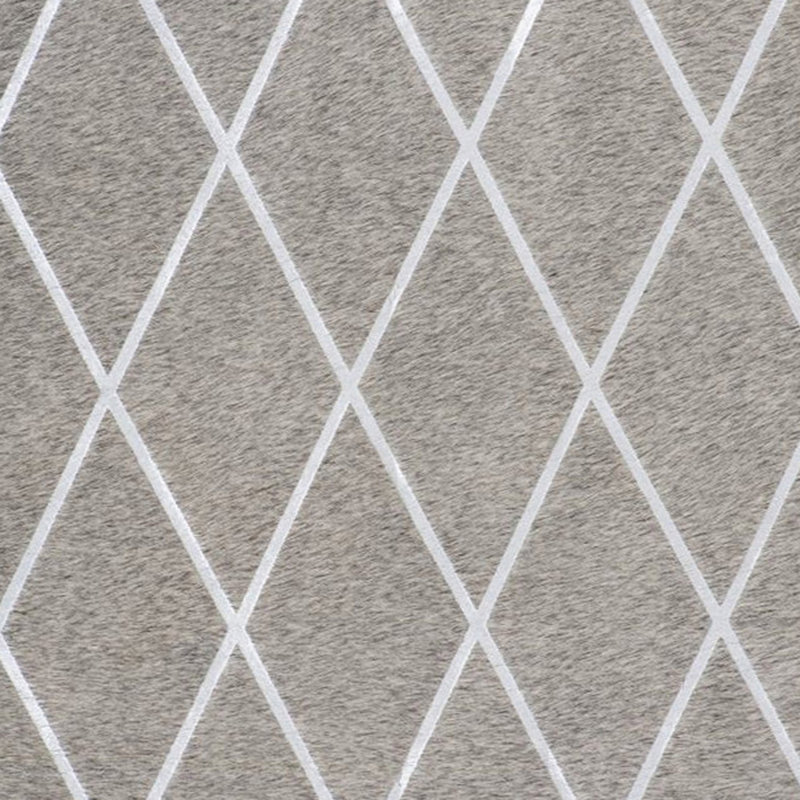 Arlequin Hide Cowhide Geometric Area Rug in Silver, Novelty 7' x 8'