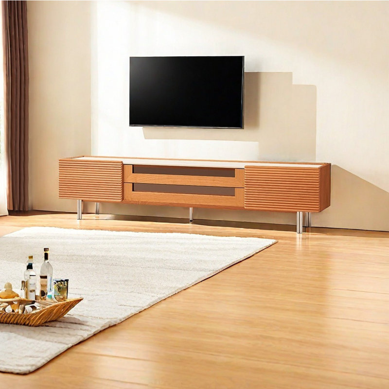 Meuble télé en cerisier de style italien, 78.74"
