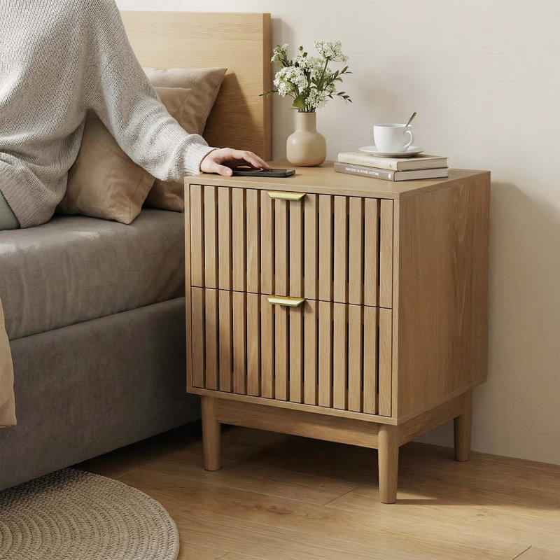 Ensemble de 2 tables de chevet Mid-Modern