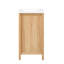 Meuble-lavabo autoportant de 30 po avec lavabo en résine, armoire en bois massif avec organisateurs à deux portes et tablette réglable, bois naturel
