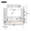 Lit escamotable double pleine grandeur avec tablettes et lumières DEL, blanc