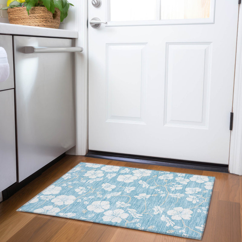 Premium Machine Washable Diskin AMF1032 Floral Rug, Rectangle 1'8" x 2'6"