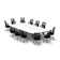 Rectangle 12 Person Flip Top 72'' L Modular Training Table and Chair Set with Casters and Modesty Panel and Cable Management