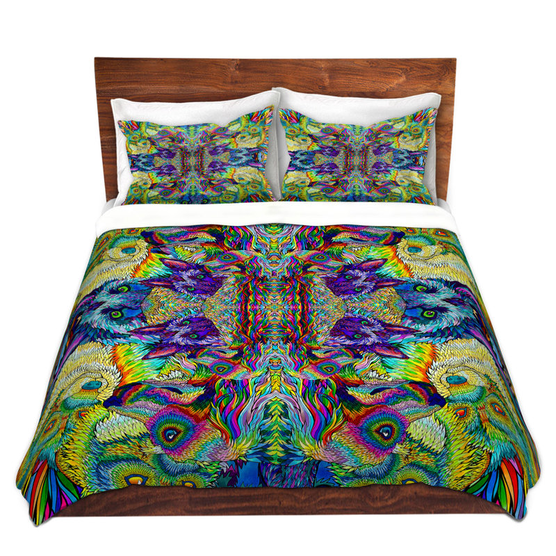 Polyester Ikat Duvet Cover, 1 Queen Duvet Cover + 2 Standard Shams