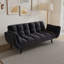 74 po. Canapé noir 74 po avec deux accoudoirs moelleux et confortable-890862807