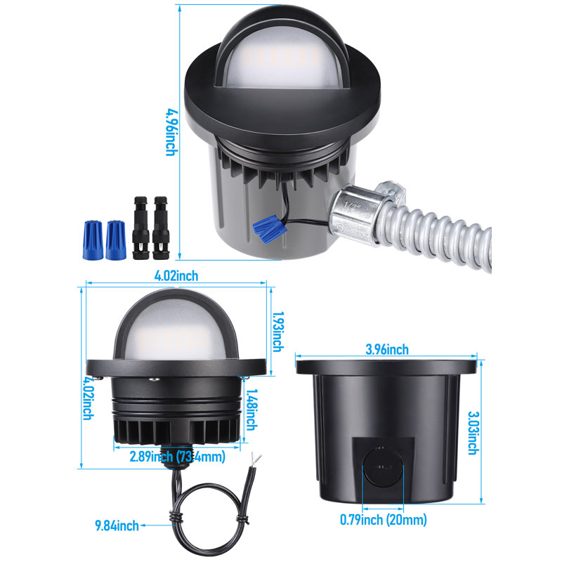 5W LED Well Light, 12-24V Low Voltage In-Ground Lighting, IP67 Waterproof