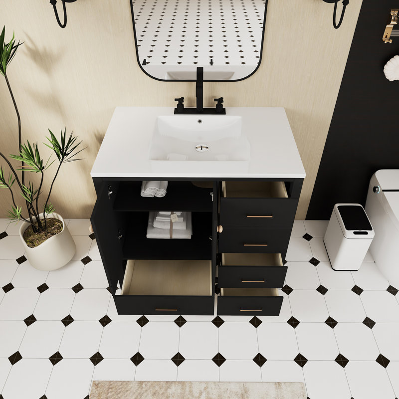 Ensemble de meuble-lavabo autoportant 36 po avec comptoir en céramique 36 po