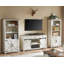 Chimira Farmhouse 69.8" H x 31.4" W 5 Tier Bookshelf with Adjustable Shelves & Barn Door, White-262987114