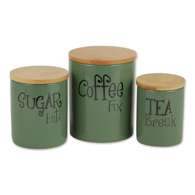 Ceramic / Porcelain Canister - Set of 3, Artichoke