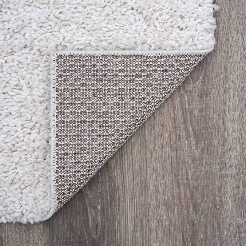 Asyana Esmee Shag White Rug, Rectangle 2' x 3'