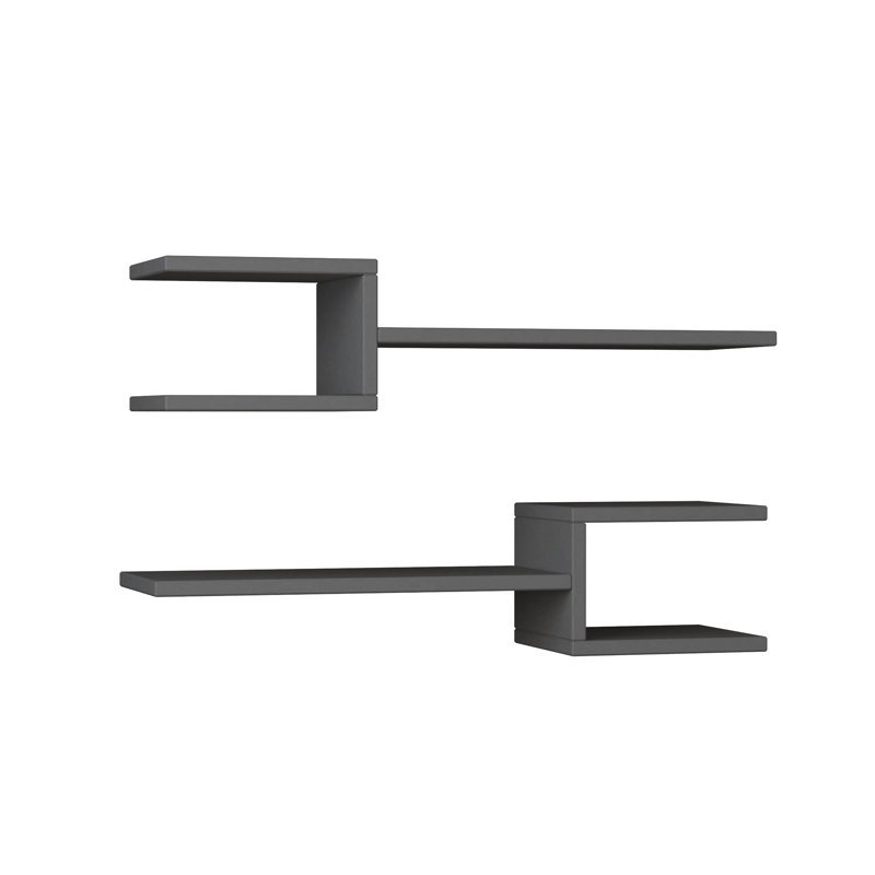 Modern Floating Wall Shelves, Anthracite
