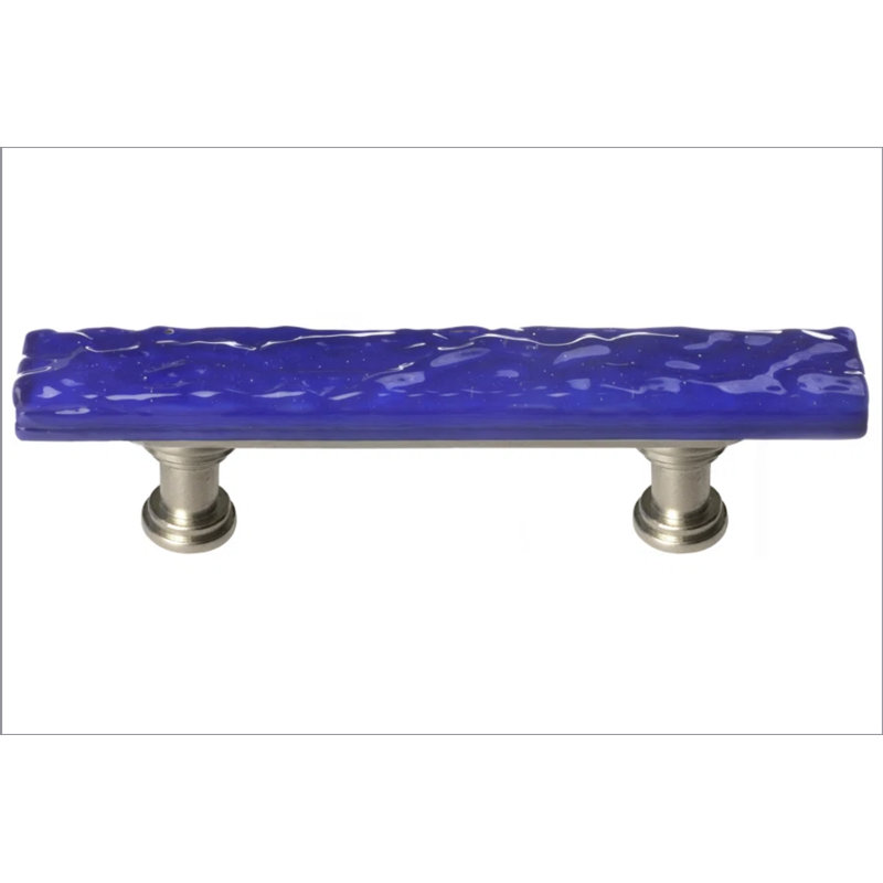  Poignée barre 3 po Glacier, Nickel satiné, Bleu cobalt profond