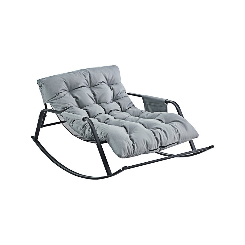 Chaise d'appoint rembourrée Rocking Chair, Gris