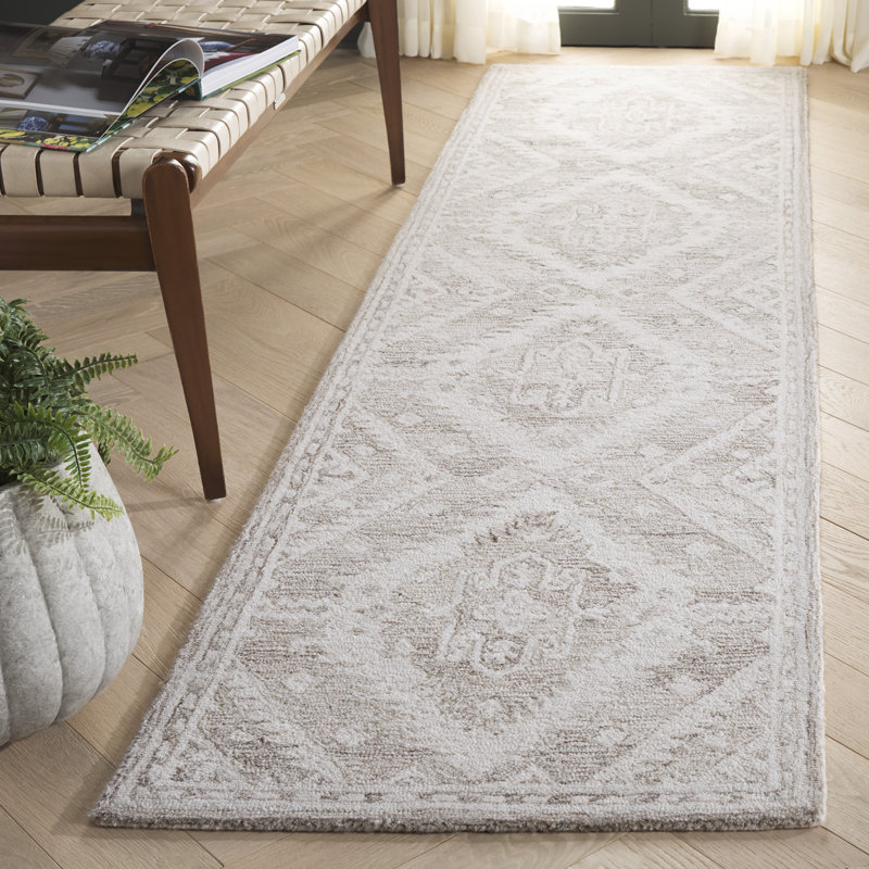 Tapis oriental en laine touffeté à la main Feldkamp 143, Tapis de couloir 2 pi 3 po x 9 pi