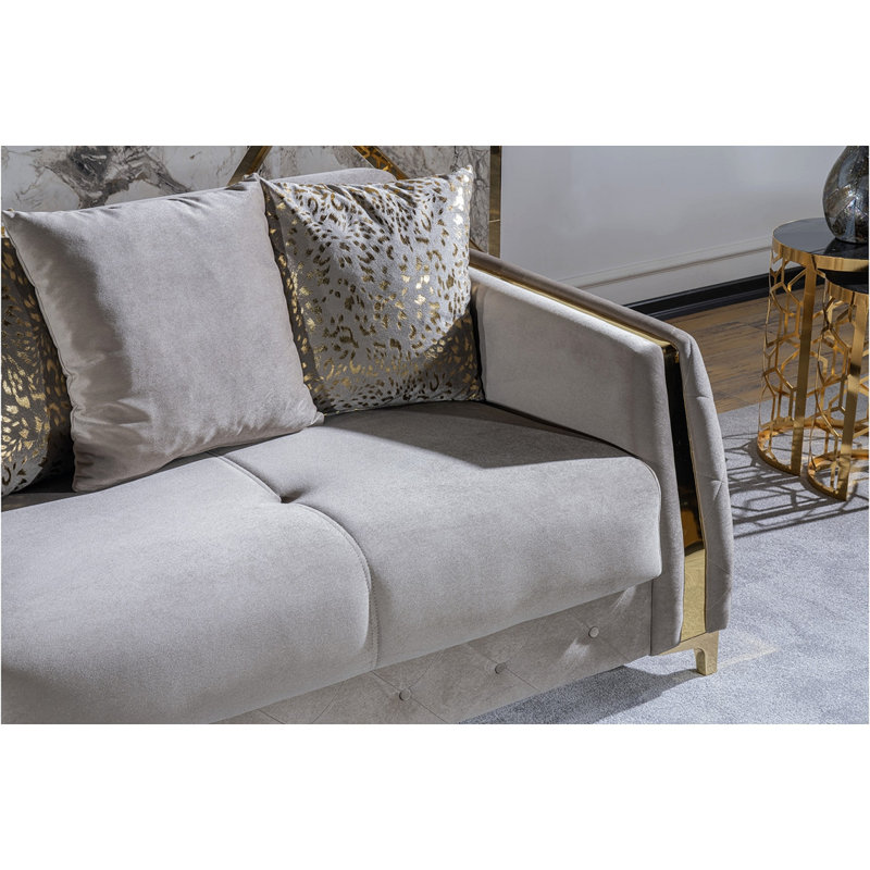 3Pc Modern Living Room Set, Gray
