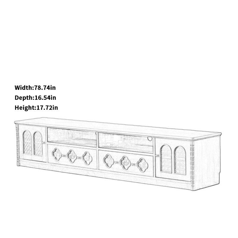 Meuble télé Retro, H 17,72 po x L 78,74 po x l 16,54 po