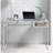 Quayle Modern Glass Writing Desk with Clear Tempered Glass Top, Aluminum Frame and Wood Shelf, Sleek Home Office Work Table-1382472665