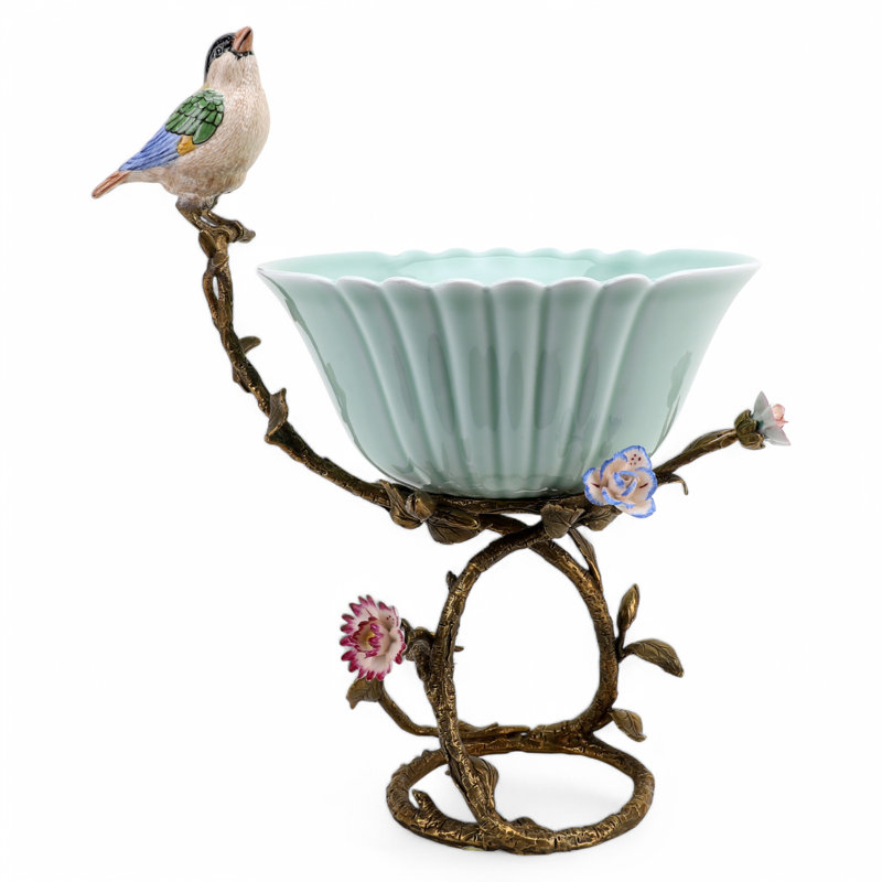 Porcelain Bowl With Bronze