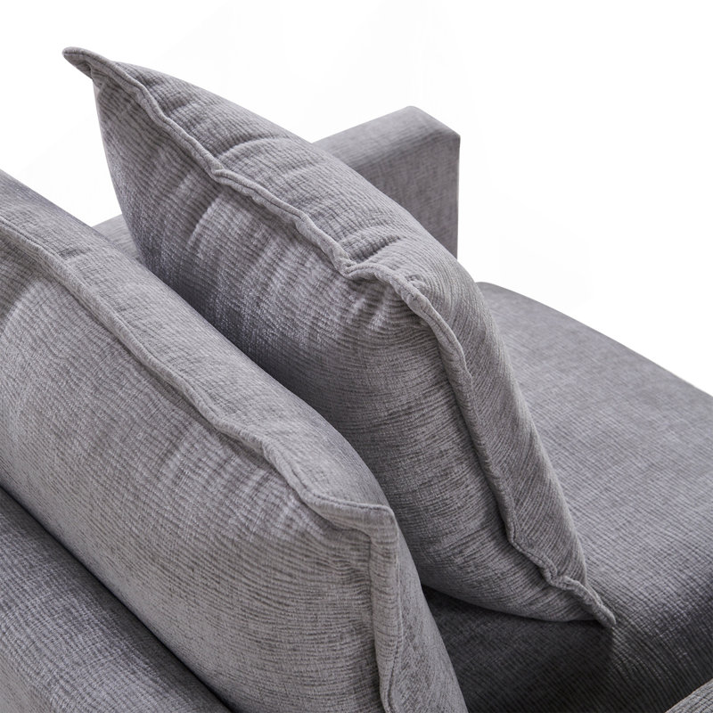 Fauteuil de lecture rembourré en tissu, Gris