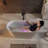67 In. X 29.5 In. Right Drain Brushed Nickel Freestanding Whirlpool Bathtub Hydrotherapy Lighted Bath - 16 Jets In White