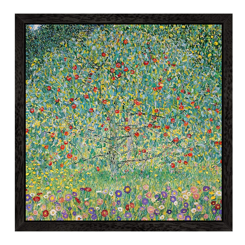 Apple Tree (Apfelbaum), 1912 by Gustav Klimt - Single Picture Frame Painting on Canvas, 66.04 cm H x 66.04 cm W, Black Framed