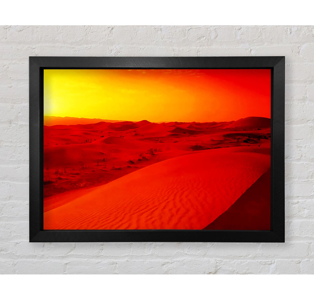 Atemberaubende Orange Sun Blaze Ocean - Single Picture Frame Kunstdrucke