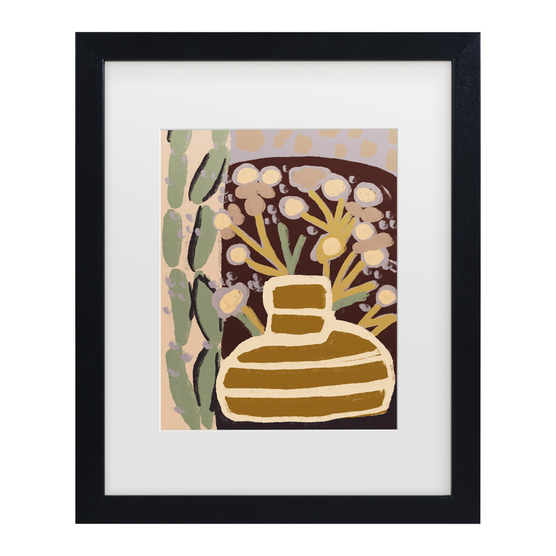 «Treechild Pastel Flower Impression No 1 Matted», art encadré, H 18 po x l 22 po, Noir
