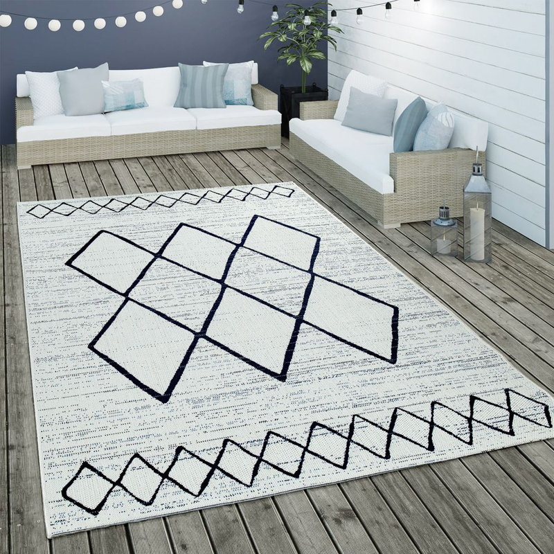 Rectangle Geometric Indoor / Outdoor Area Rug, Rectangular 200 x 290cm