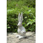 Charmante statue de lapin crème en ciment patiné pour le décor de la ferme, parfaite pour les plateaux de table et les tablettes