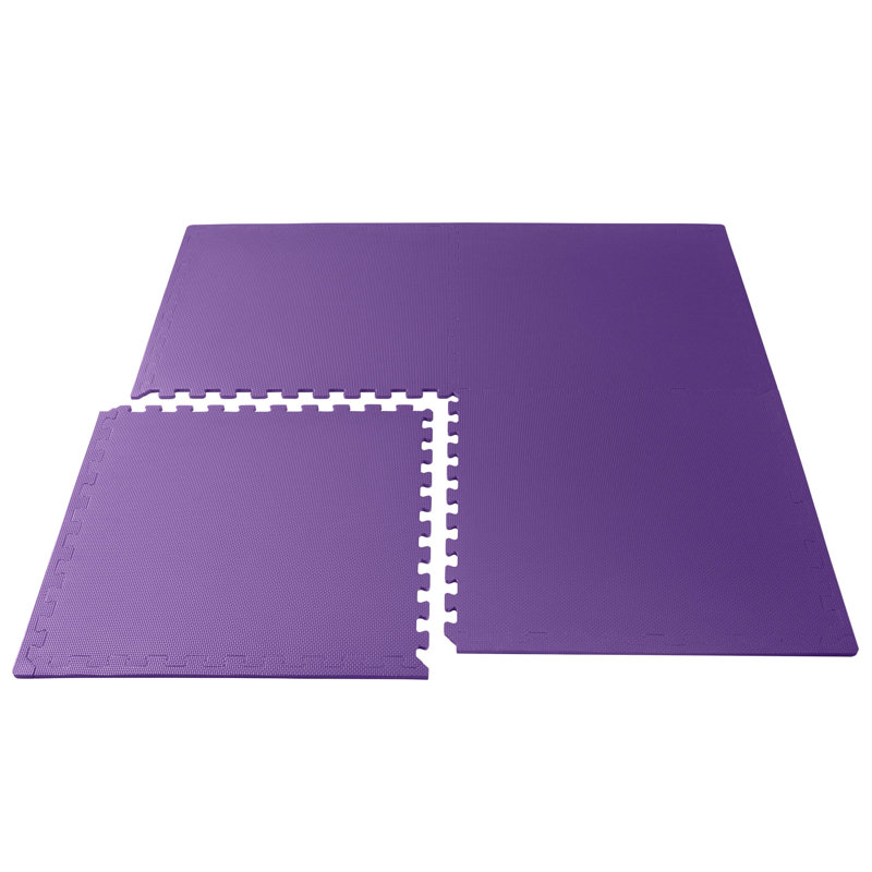 Purple EVA Foam Interlocking Gym Floor Tiles, 24" x 24", 6-Pack